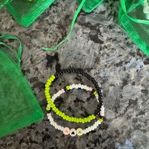 Wicked: Colorful Beaded Kids Bracelet Set (4 of them in green bags)